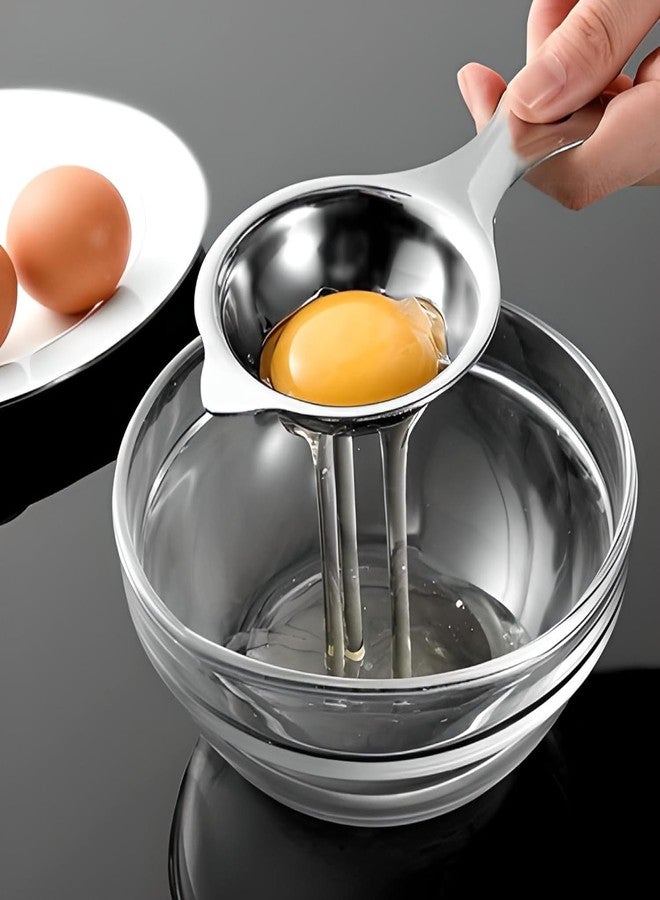 FIKKANI 304 Stainless Steel Egg Separator - Yolk White Divider Strainer for Baking, Cake, Custards, Mayonnaise - Dishwasher Safe, Professional Kitchen Tool - Image 1
